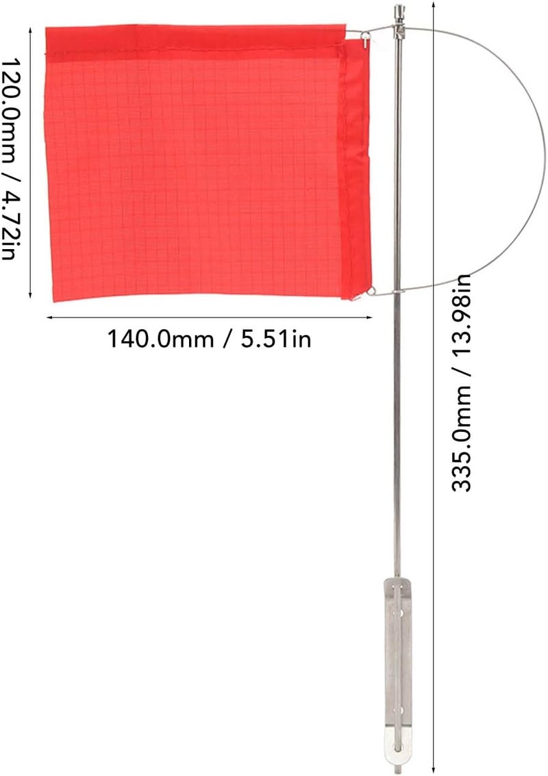 Ejoyous Wind Direction Indicator Flag, Marine Wind Indicator Flag with Stainless Steel Mast Eye Catching Red Boat Flag for Sailboat Yacht Dinghy (140x120mm / 5.51x4.72 in) - Image 2